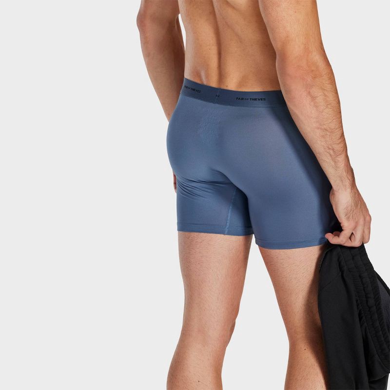 slide 9 of 9, Pair of Thieves Men's Quick Dry Boxer Briefs 3pk - Navy Blue L: Mid Rise, Full Waistband Elastic, Machine Washable, 3 ct