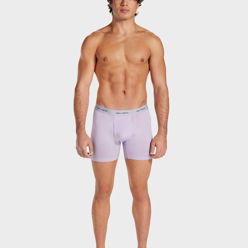 slide 3 of 9, Pair of Thieves Men's Quick Dry Boxer Briefs 3pk - Lavender S: Mid Rise, Knit, Solid Pattern, 3 ct