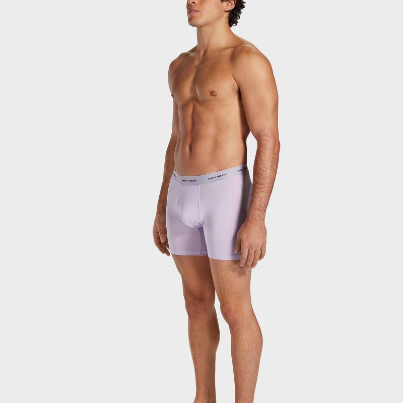 slide 5 of 9, Pair of Thieves Men's Quick Dry Boxer Briefs 3pk - Lavender M: Mid Rise, Knit, Solid Pattern, 3 ct