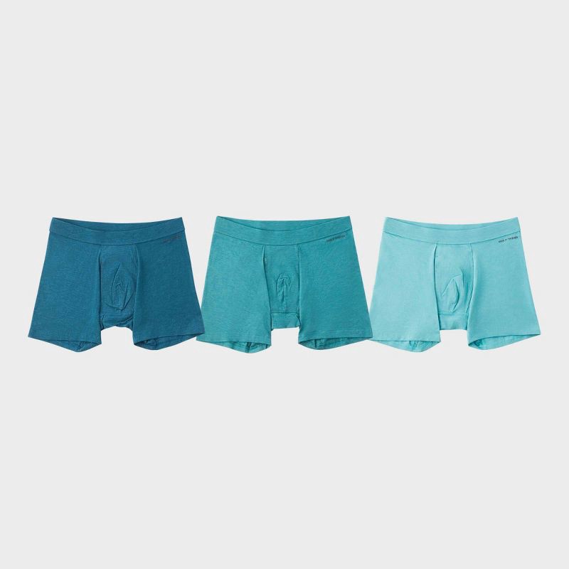 slide 1 of 11, Pair of Thieves Men's Quick Dry Cotton Boxer Briefs 3pk - Green L: Mid Rise, Knit, Fold Over Waistband, 3 ct
