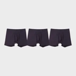 Pair of Thieves Men's Quick Dry Cotton Boxer Briefs 3pk - Black M: Mid Rise, Fold Over Waistband, Machine Washable