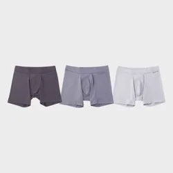 Pair of Thieves Men's Quick Dry Cotton Boxer Briefs 3pk - Gray S: Mid Rise, Fold Over Waistband, Machine Washable, Knit Fabric