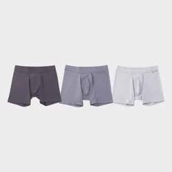 Pair of Thieves Men's Quick Dry Cotton Boxer Briefs 3pk - Gray XL: Mid Rise Knit Underwear