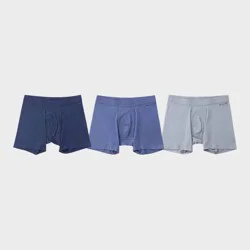 Pair of Thieves Men's Quick Dry Cotton Boxer Briefs 3pk - Navy Blue XL: Mid Rise, Elastic Waistband