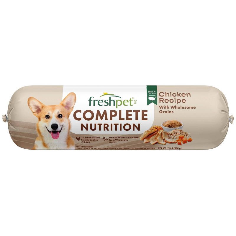 slide 1 of 3, Freshpet Complete Nutrition Roll Adult Wet Dog Food with Chicken Flavor - 1.5lbs, 1.5 lb