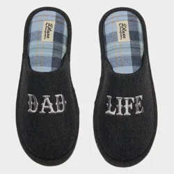 dluxe by dearfoams Men's Father's Day Dad Life Slippers - Black M