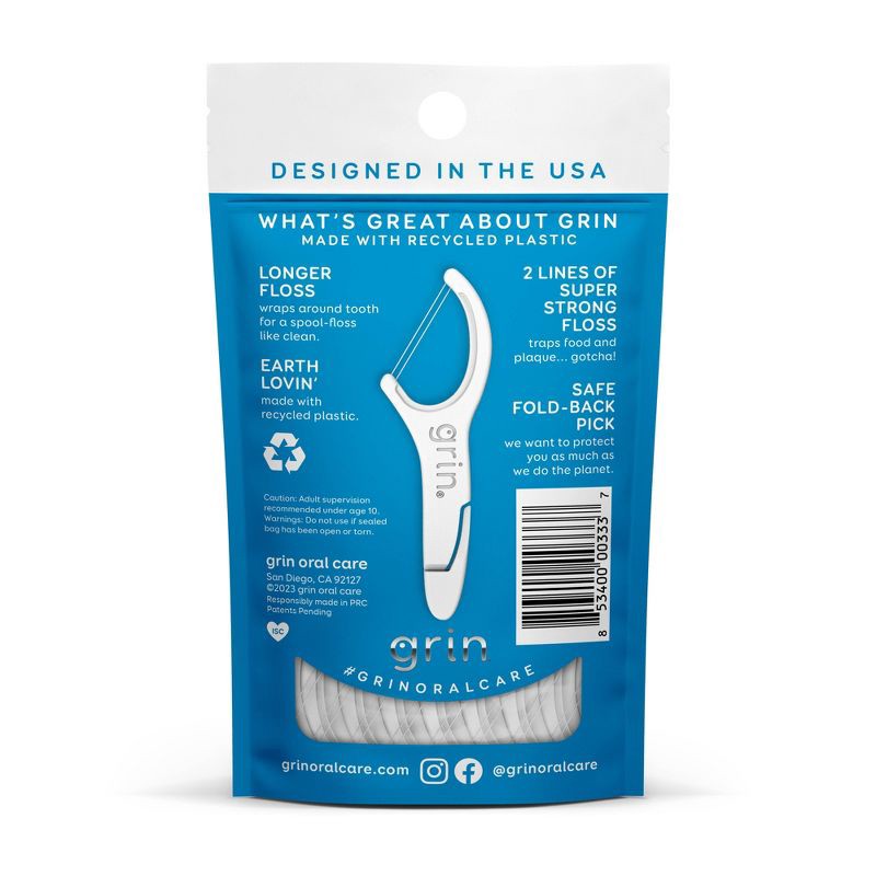 slide 2 of 8, Grin Oral Care Double Floss Picks - Trial Size - 14ct, 14 ct