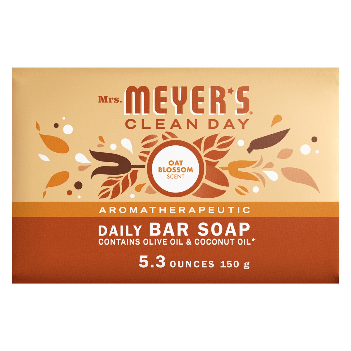 slide 5 of 7, Mrs. Meyer's Daily Bar Soap, Oat Blossom, 5.3 oz