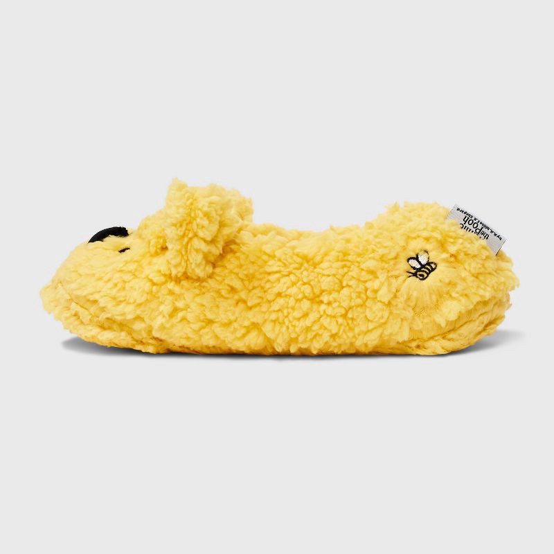 slide 2 of 4, Women's Disney Winnie the Pooh Slippers - Yellow M/L: Lightweight Slip-On House Footwear, Closed Round Toe, Flexible Outsole, 1 ct