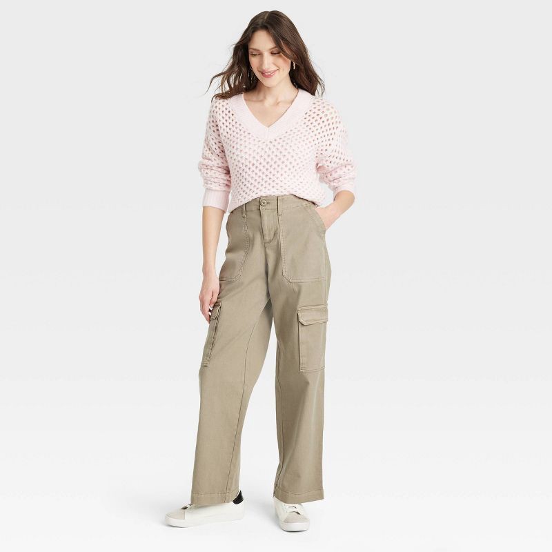 slide 2 of 3, Women's Mid-Rise Utility Cargo Pants - Universal Thread™ Brown 2, 1 ct