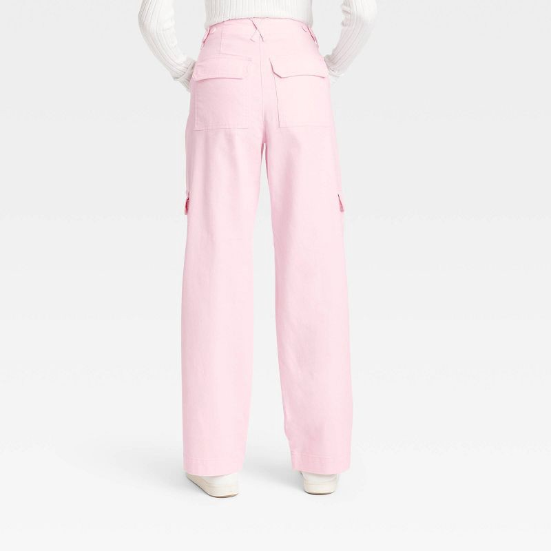 Women's Mid-Rise Utility Cargo Pants - Universal Thread Pink 12 1 ct