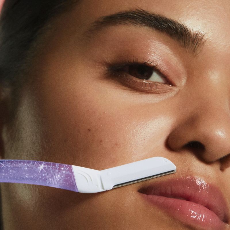 slide 3 of 9, Billie Sparkle Dermaplaning Starter Kit - Reusable Handle + 3 Refill Blades, 1 ct