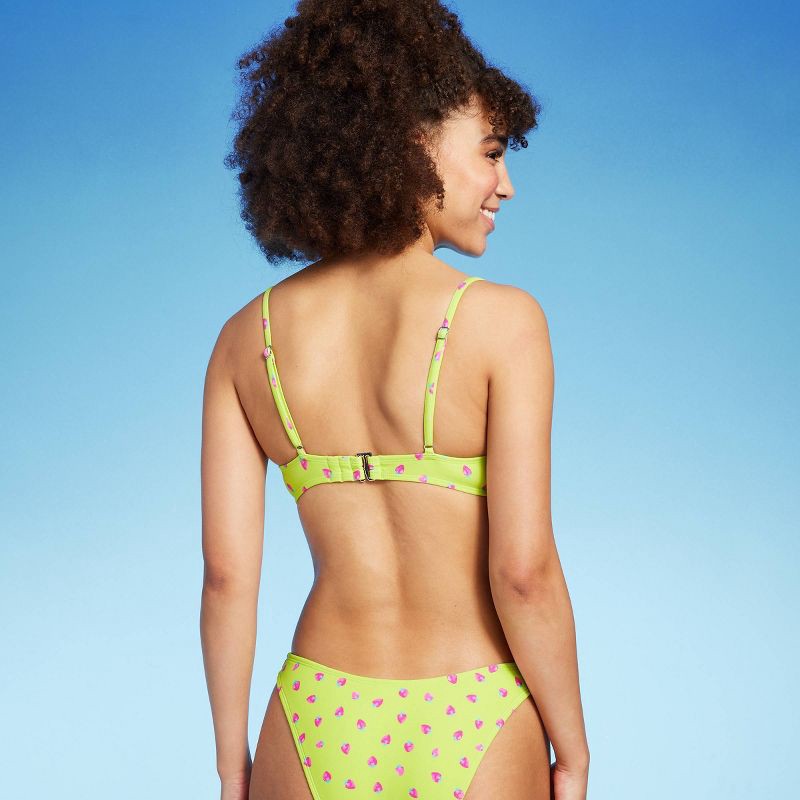 Women's Underwire Bikini Top - Wild Fable™ Green Strawberry Print