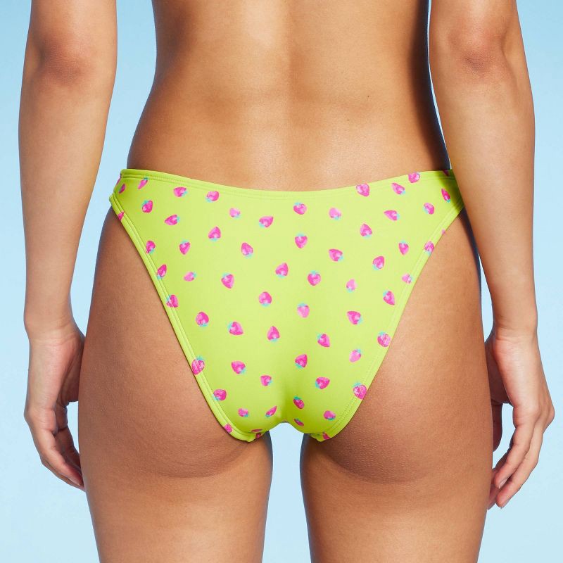Women's Low-Rise High Leg Cheeky Bikini Bottom - Wild Fable™ Pink XXS