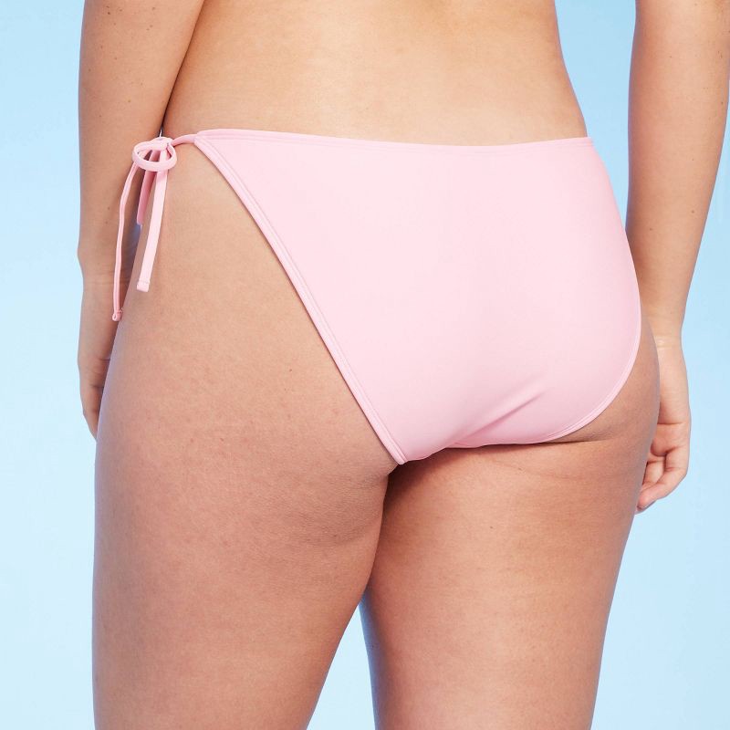 Women's Mid-rise Cheeky High Leg Bikini Bottom - Wild Fable™ Pink
