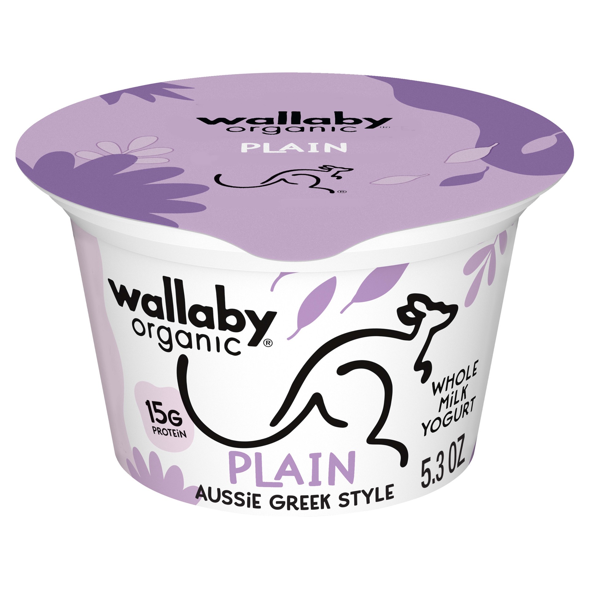 slide 1 of 9, Wallaby Organic Aussie Greek Nonfat Yogurt, Plain, 5.3 oz. USDA Organic, 5.3 oz