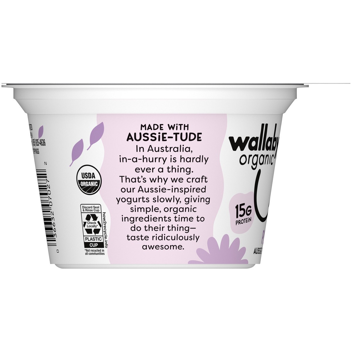 slide 4 of 9, Wallaby Organic Aussie Greek Nonfat Yogurt, Plain, 5.3 oz. USDA Organic, 5.3 oz