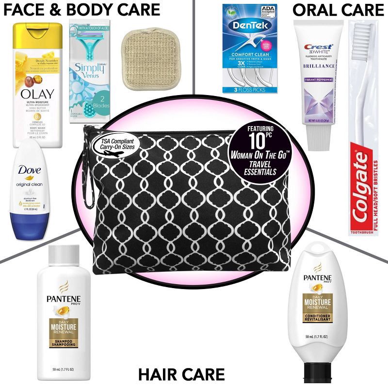 slide 3 of 3, Convenience Kits International Women's Travel Bath and Body Kit - Trial Size - 10pc, 10 ct