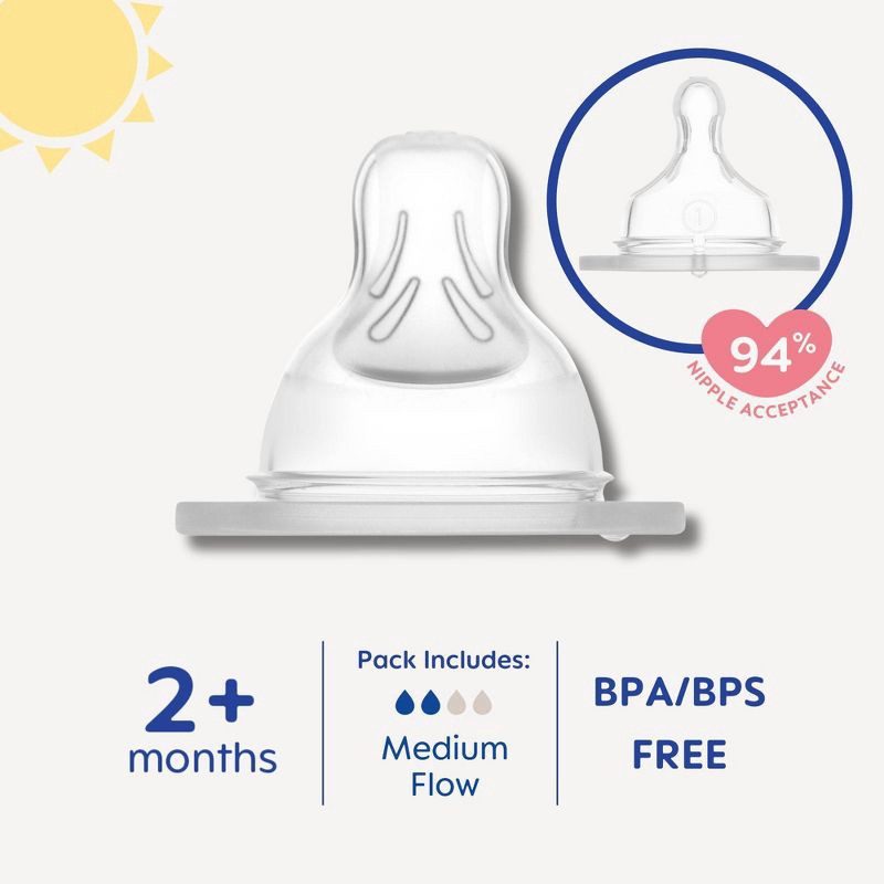 slide 3 of 7, MAM Medium Flow Bottle Nipples - 2pk, 2 ct
