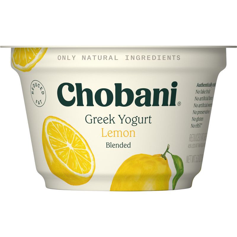slide 4 of 5, Chobani Lemon Blended Low Fat Greek Yogurt - 11g Protein 5.3oz, 11 gram, 5.3 oz