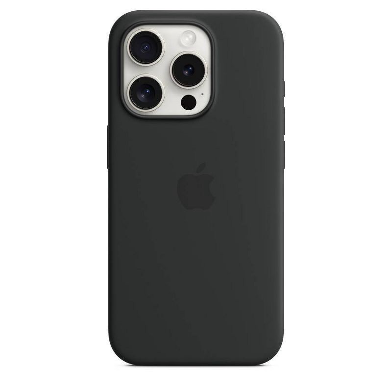 slide 3 of 6, Apple iPhone 15 Pro Silicone Case with MagSafe - Black, 1 ct