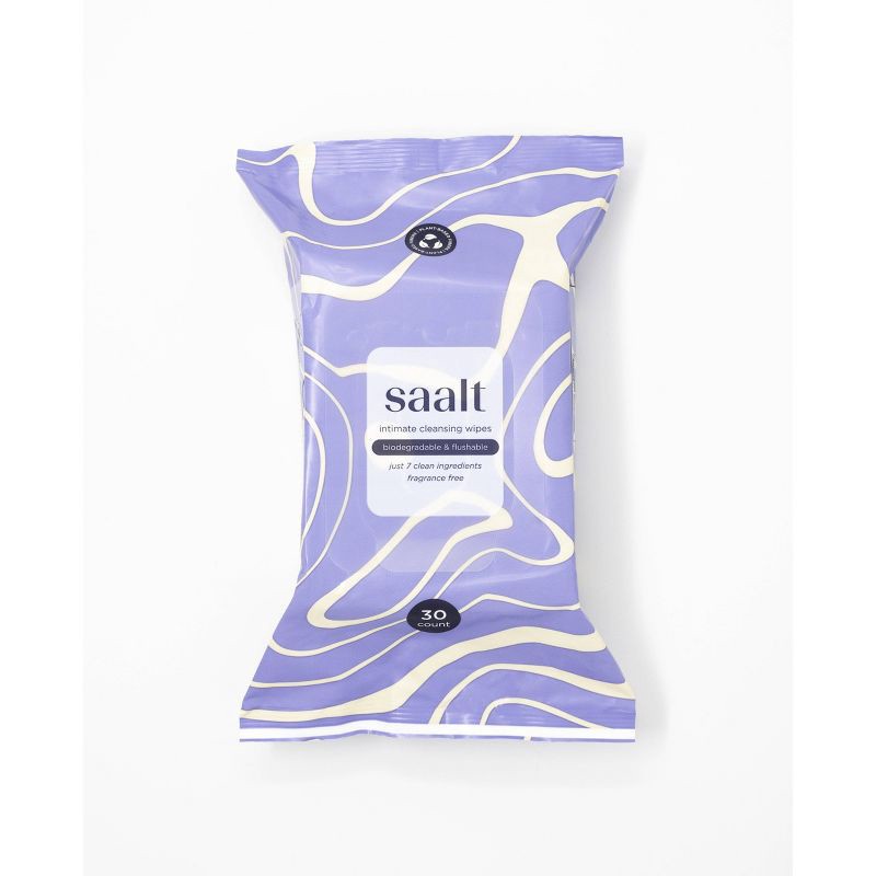 slide 2 of 6, Saalt Dual Purpose Intimate and Menstrual Cup Flushable Wipes - 30ct, 30 ct