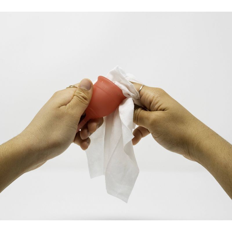 slide 3 of 6, Saalt Dual Purpose Intimate and Menstrual Cup Flushable Wipes - 30ct, 30 ct