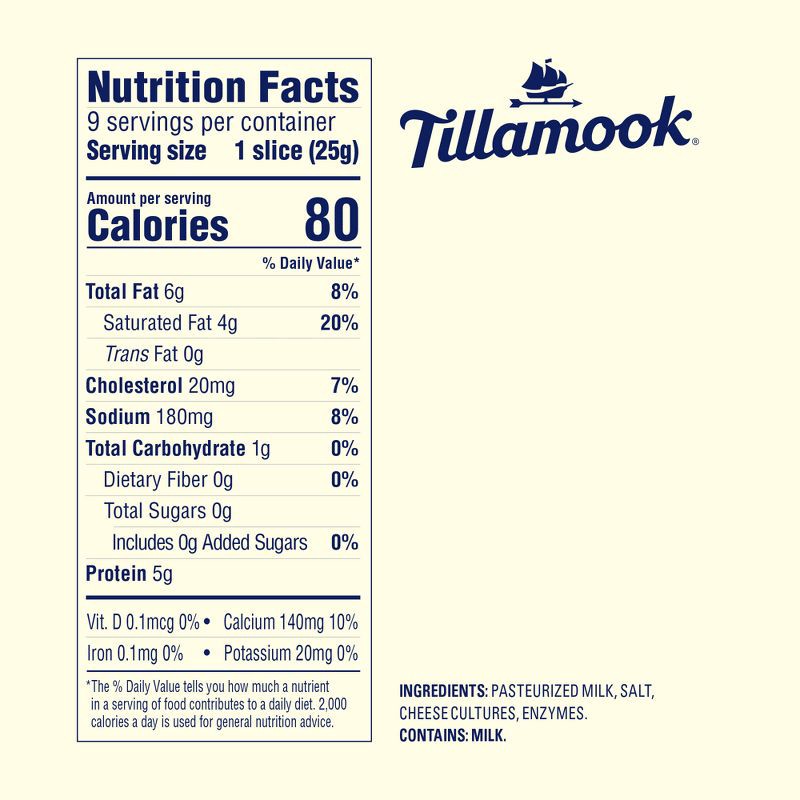 slide 4 of 4, Tillamook Farmstyle Whole Milk Mozzarella Cheese Slices - 8oz/9 slices, 8 oz