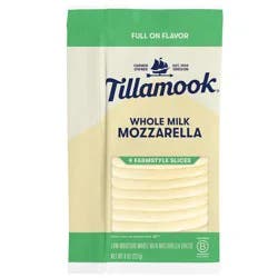 Tillamook Farmstyle Whole Milk Mozzarella Cheese Slices - 8oz/9 slices