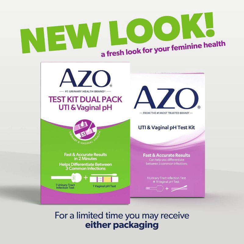 slide 3 of 9, AZO At Home UTI and Vaginal pH Test Kit, 1 ct