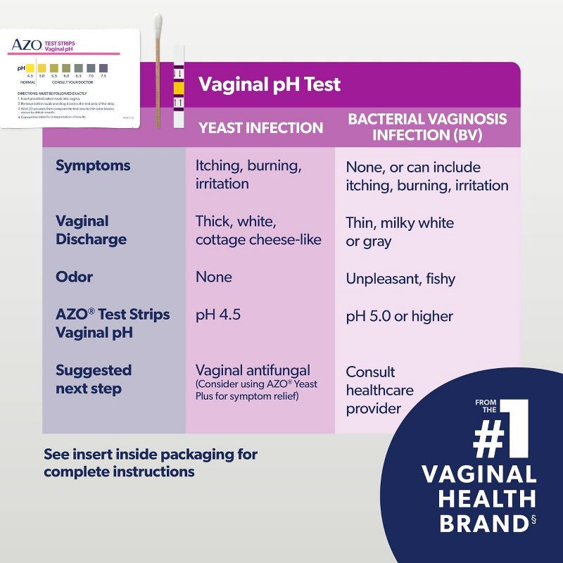 slide 7 of 9, AZO At Home UTI and Vaginal pH Test Kit, 1 ct