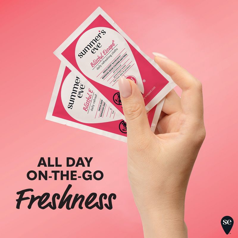 slide 3 of 8, Summer's Eve Feminine Cleansing Wipes - Blissful Escape - 12ct, 12 ct