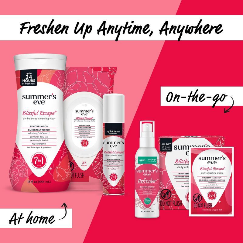 slide 6 of 8, Summer's Eve Feminine Cleansing Wipes - Blissful Escape - 12ct, 12 ct