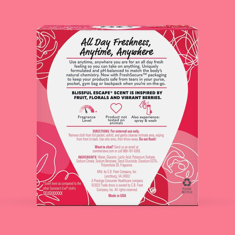 slide 8 of 8, Summer's Eve Feminine Cleansing Wipes - Blissful Escape - 12ct, 12 ct