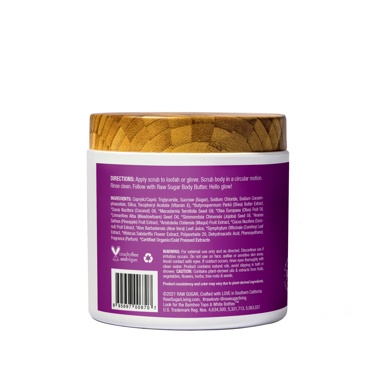 slide 5 of 5, Raw Sugar Sugar Scrub - Pineapple + Maqui Berry + Coconut, 15 fl oz