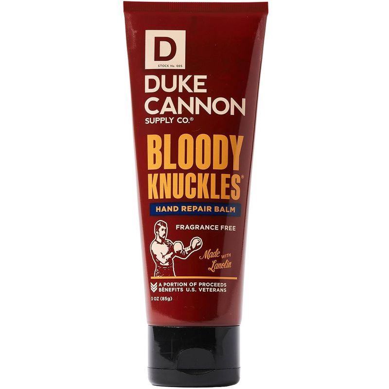 slide 1 of 5, Duke Cannon Supply Co. Duke Cannon Bloody Knuckles Hand Repair Balm - Fragrance Free Hand Lotion for Men - Trial Size - 3 oz, 3 oz