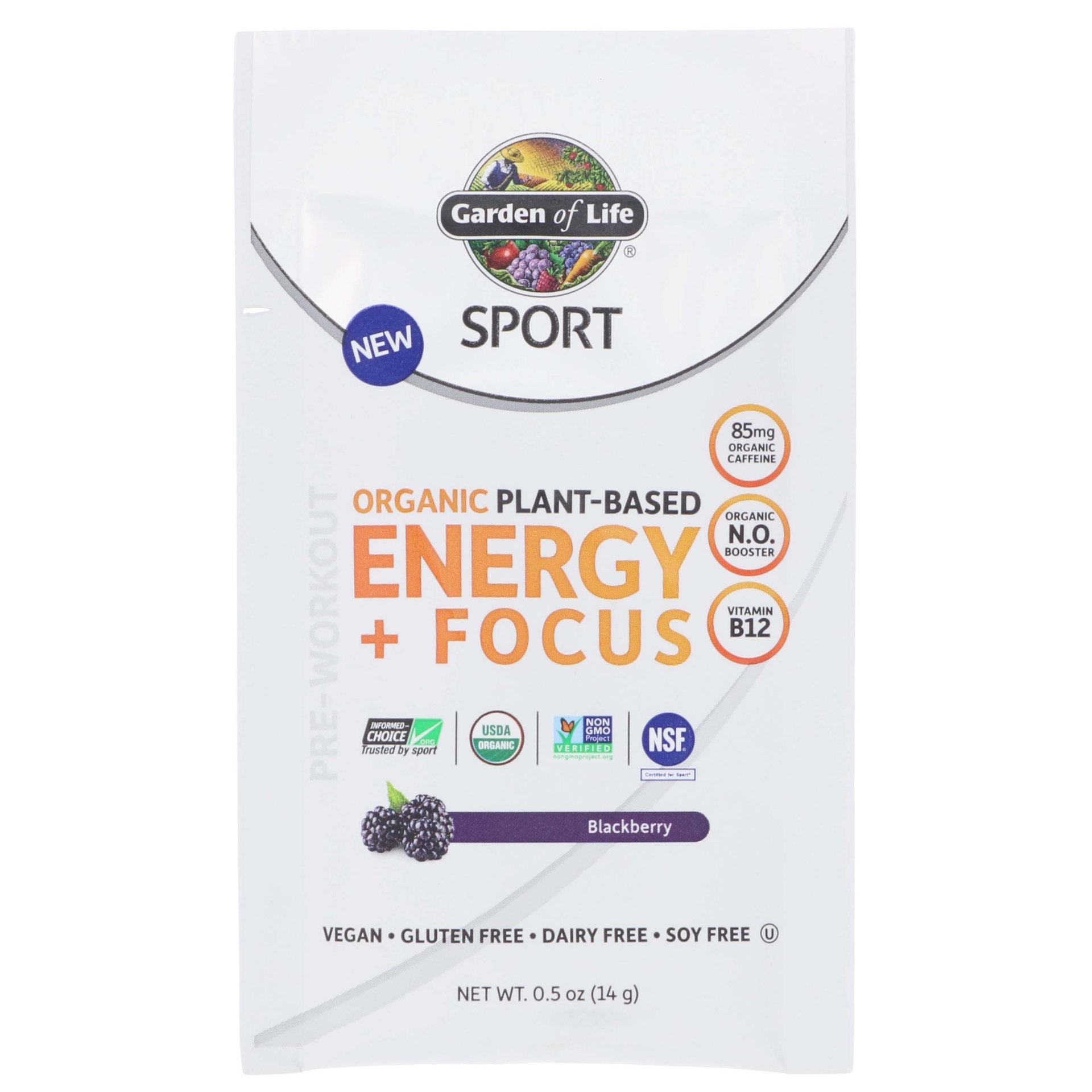 slide 1 of 1, Garden of Life Sport Energy & Focus Blackberry Cherry Packet, 0.5 oz