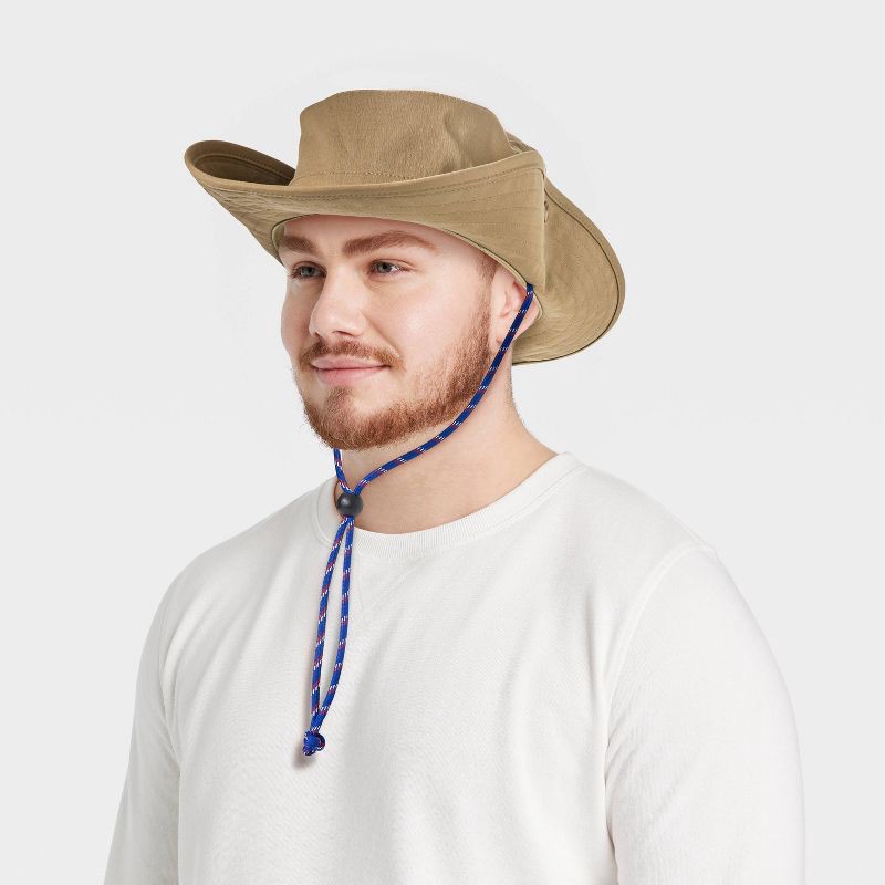 slide 2 of 4, Men's Cotton Blends Boonie Bucket Hat with Blue Cord - Goodfellow & Co™ Khaki L/XL, 1 ct