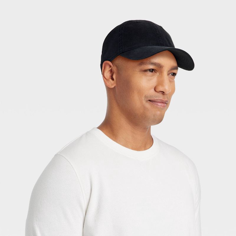 slide 2 of 4, Men's Cotton Washed Baseball Hat - Goodfellow & Co™ Black, 1 ct