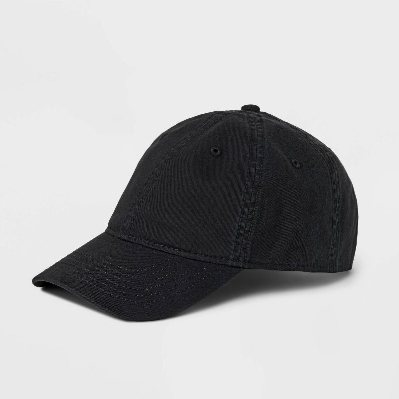 slide 1 of 4, Men's Cotton Washed Baseball Hat - Goodfellow & Co™ Black, 1 ct