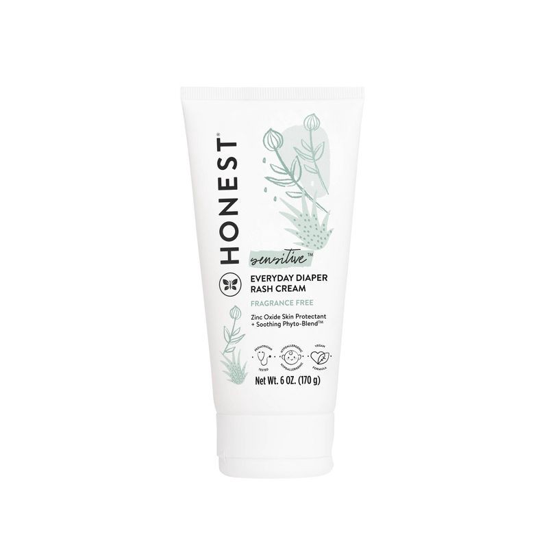 slide 1 of 7, The Honest Company Sensitive Everyday Diaper Fragrance Free Rash Cream - 6oz, 6 oz