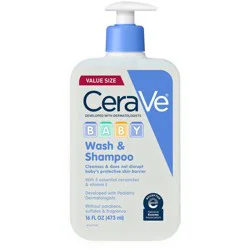 CeraVe Baby Gentle Bath Wash and Shampoo - 16 fl oz: Paraben-Free, Sulfate-Free, Alcohol-Free, Contains Hyaluronic Acid