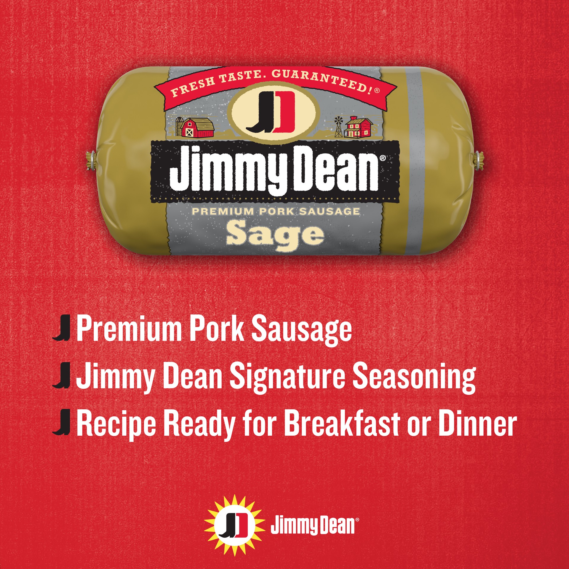 slide 6 of 10, Jimmy Dean Premium Pork Sage Breakfast Sausage Roll, 16 oz, 453.59 g