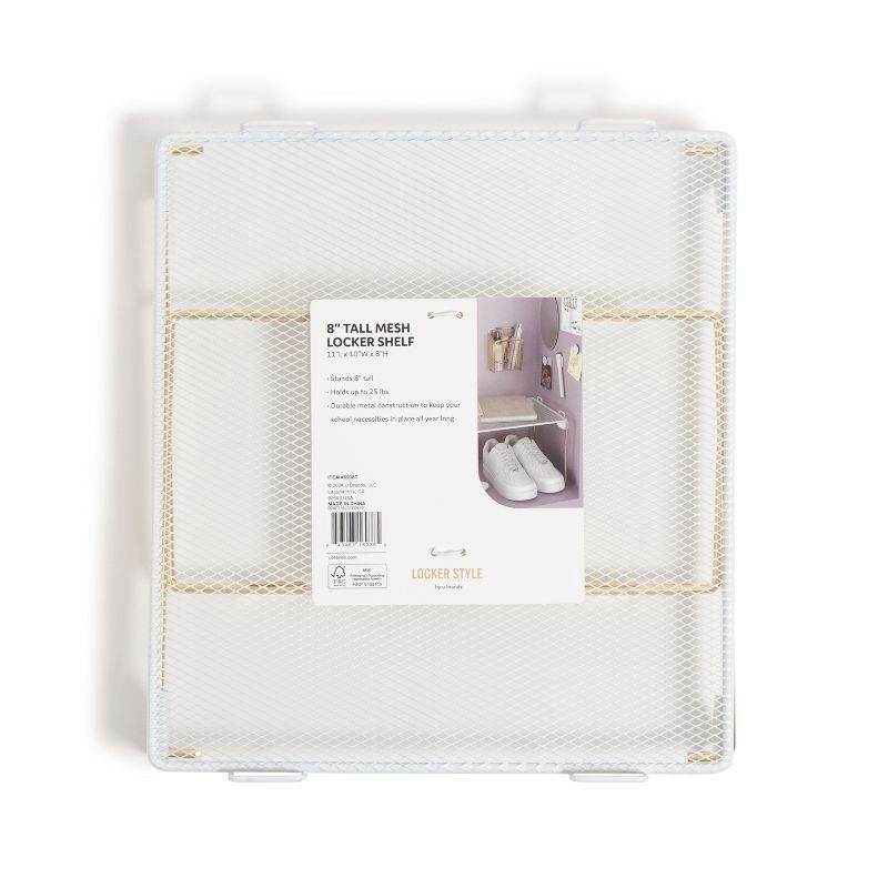 slide 3 of 7, U Brands 8" Mesh Locker Shelf White and Gold, 1 ct