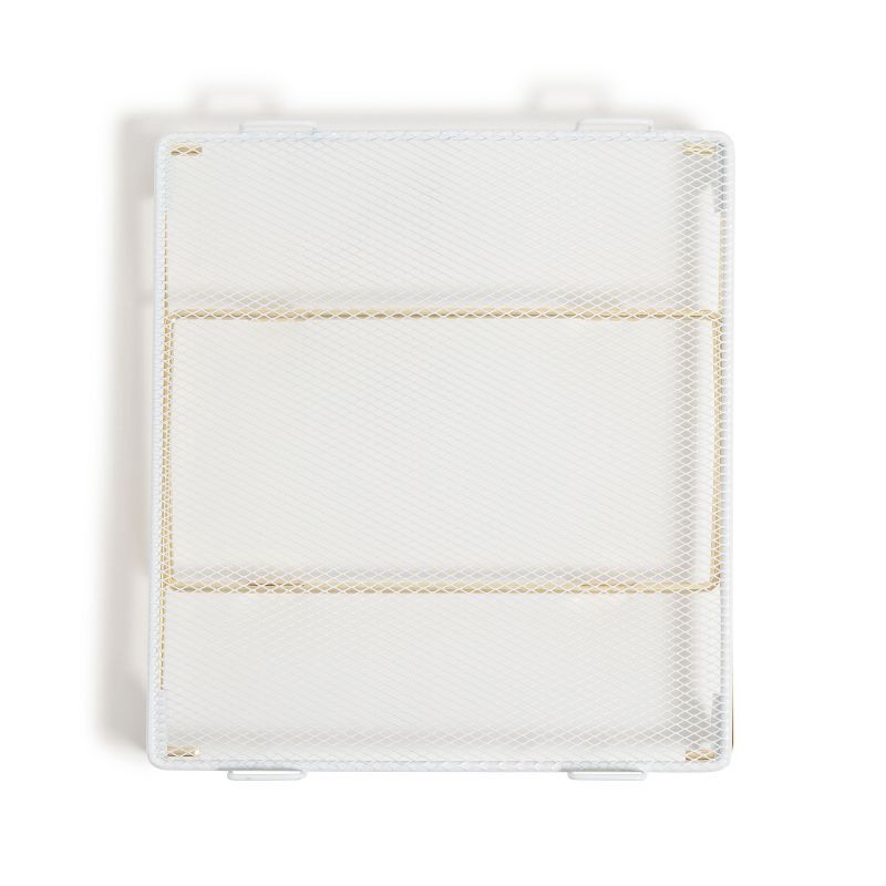 slide 4 of 7, U Brands 8" Mesh Locker Shelf White and Gold, 1 ct