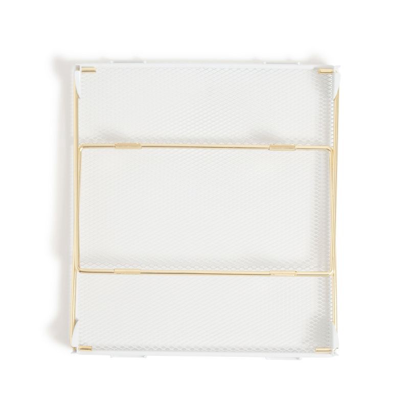 slide 5 of 7, U Brands 8" Mesh Locker Shelf White and Gold, 1 ct