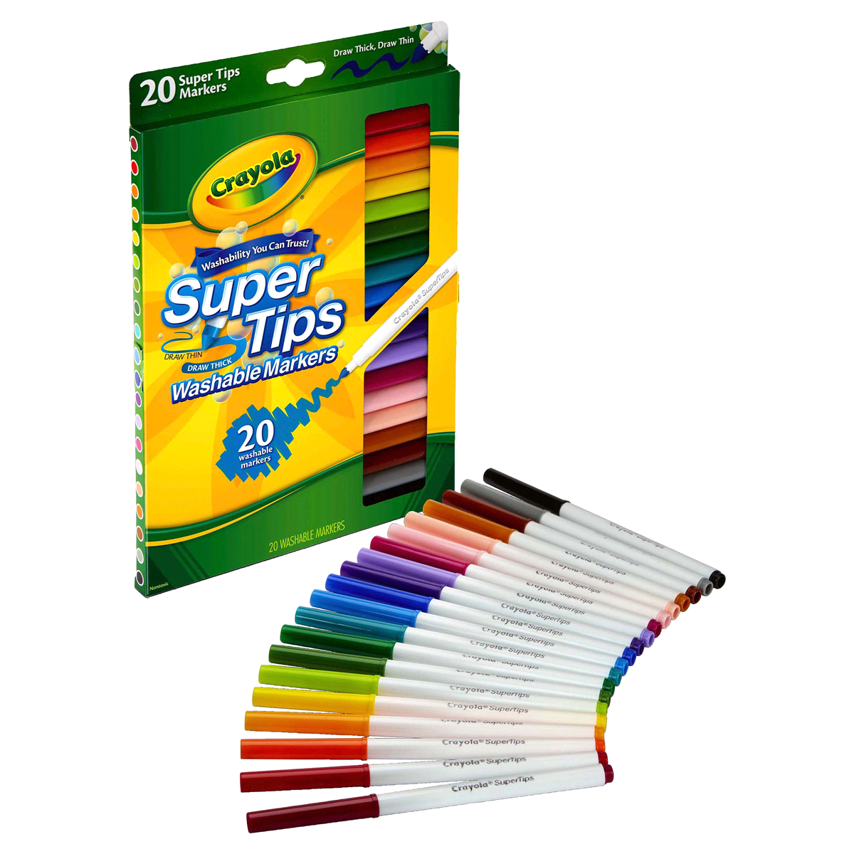 slide 4 of 9, Crayola Supertips Washable Markers, 20 ct