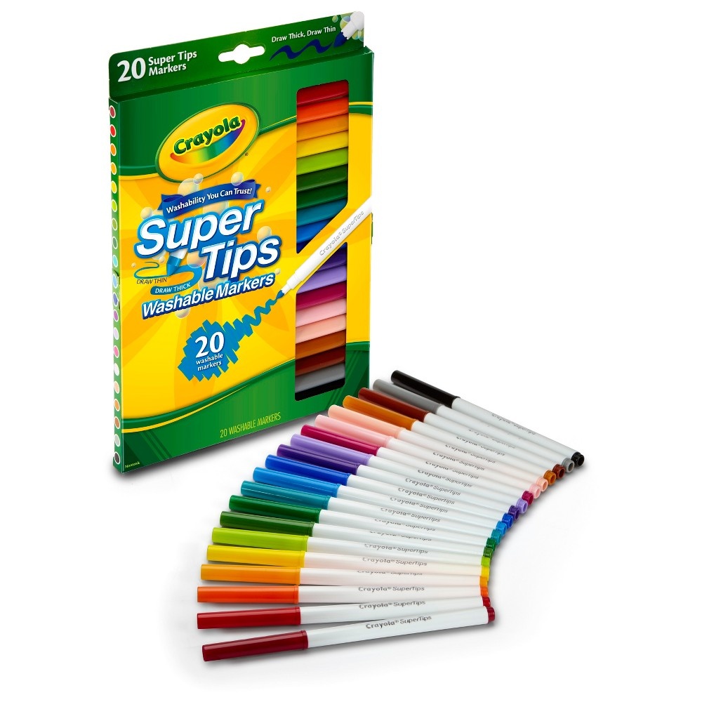 slide 5 of 9, Crayola Supertips Washable Markers, 20 ct
