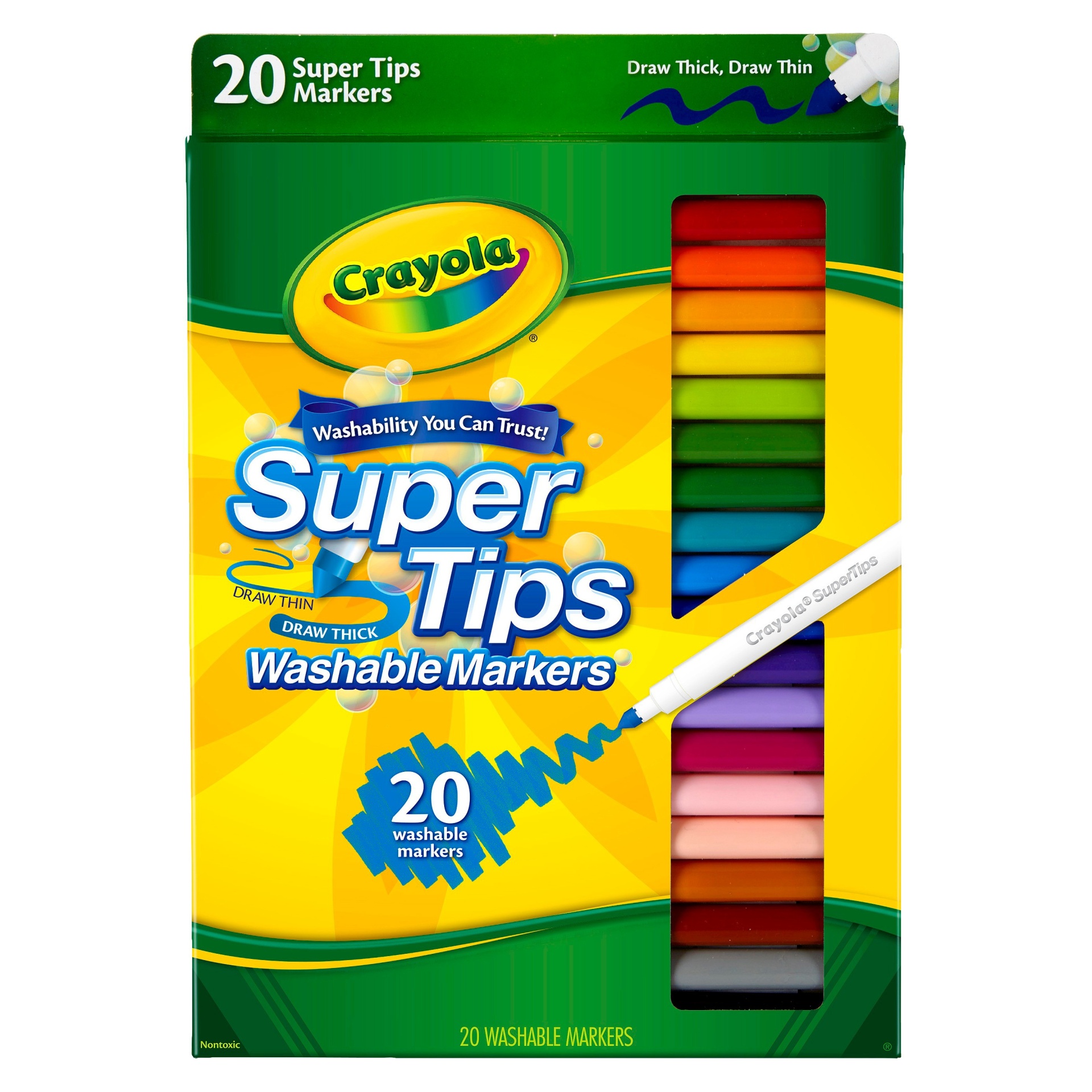slide 1 of 9, Crayola Supertips Washable Markers, 20 ct