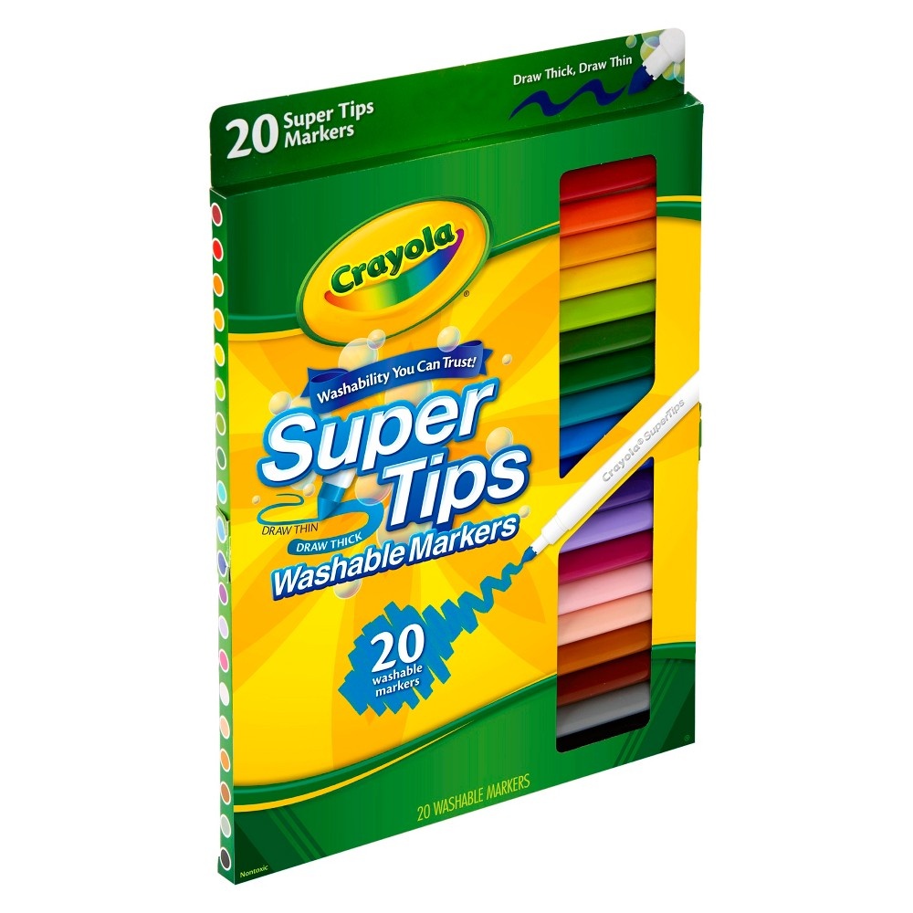 slide 7 of 9, Crayola Supertips Washable Markers, 20 ct